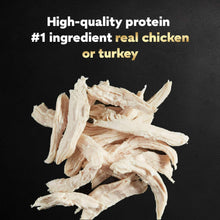 Shredded chicken strips ingredient graphic for wet dog food protein