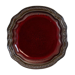 Elama Regency 16 Piece Stoneware Dinnerware Set in Red