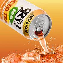 Ryl Tea half-and-half iced tea pouring from a close-up can