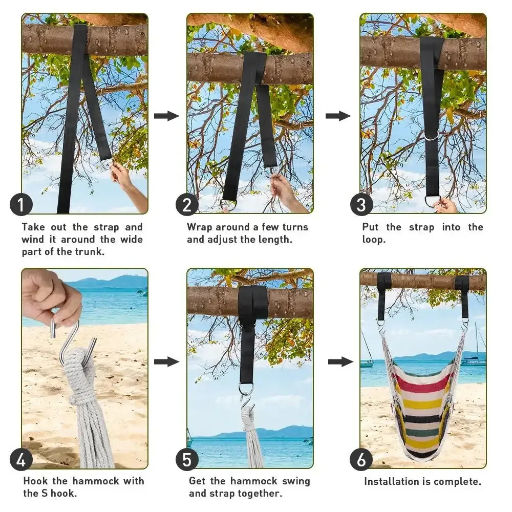 QUANFENG QF Hanging Hammock Chair Patio Indoor and Outdoor Hammock Swing Support 330 lbs - USA MEGA SHOP
