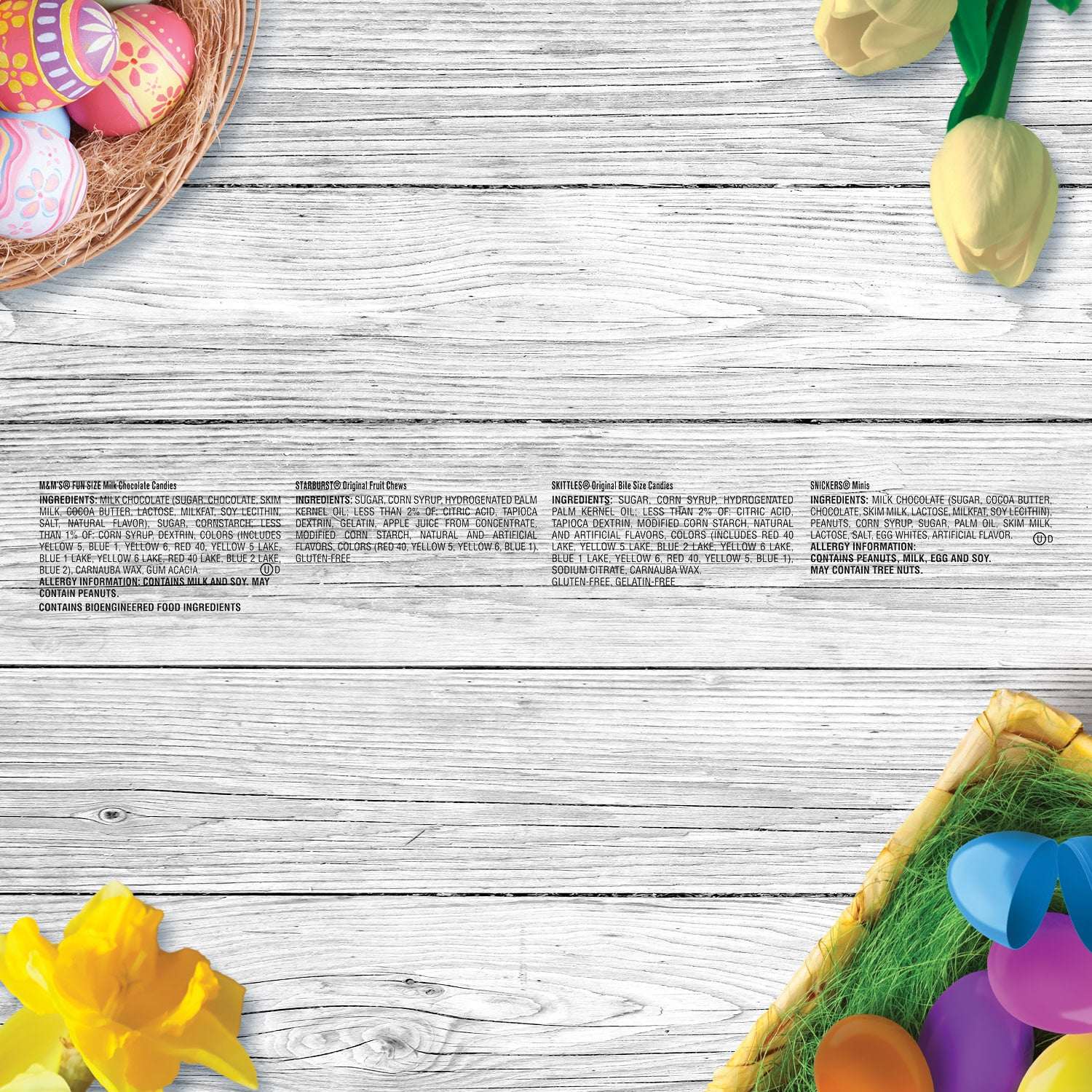 M&M's, Skittles, Snickers, & Starburst Easter Basket Stuffers Variety Pack - 55 Ct Bulk Bag