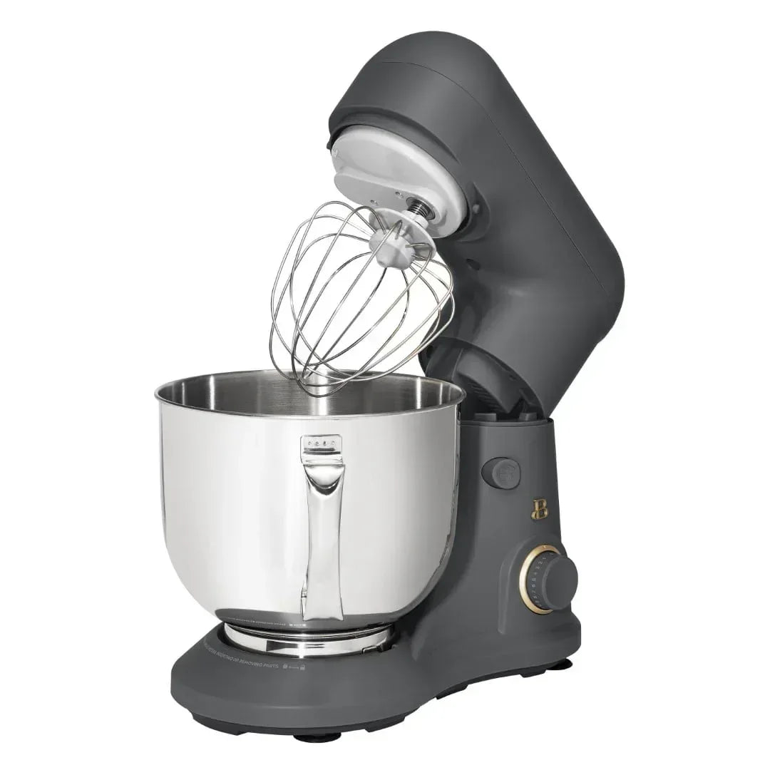Beautiful 5.3 Qt Stand Mixer, Black Sesame with Flat Beater, Dough Hook, Balloon Whisk