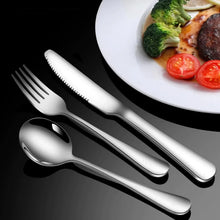 Stainless steel forks and spoon with mirror-finish surfaces