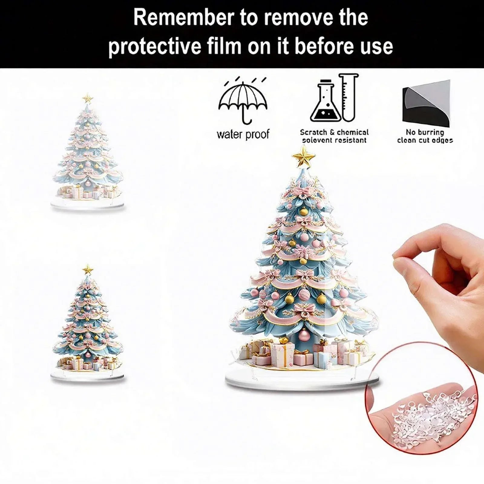 Costeam Christmas Tree Christmas Acrylic Ornaments Home Decorations Festive Xmas Hanging Decor for Indoor Home Holiday Party Family Gatherings Cute Lightweight Acrylic Ornaments - USA MEGA SHOP