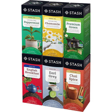 Stash herbal tea variety pack boxes: Peppermint, Chamomile, Premium Green, English Breakfast