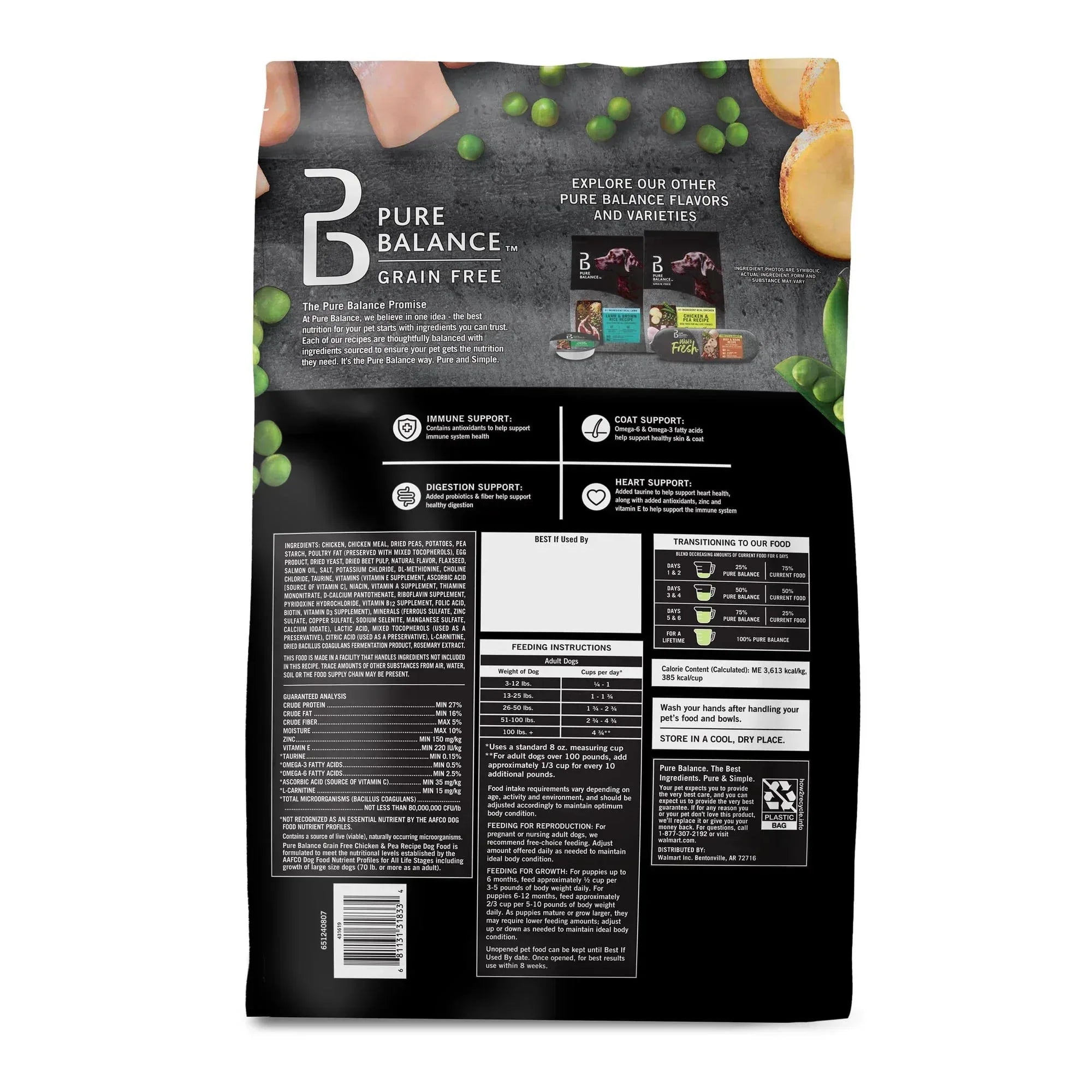 Pure Balance Grain-Free Chicken and Pea Recipe Dry Dog Food