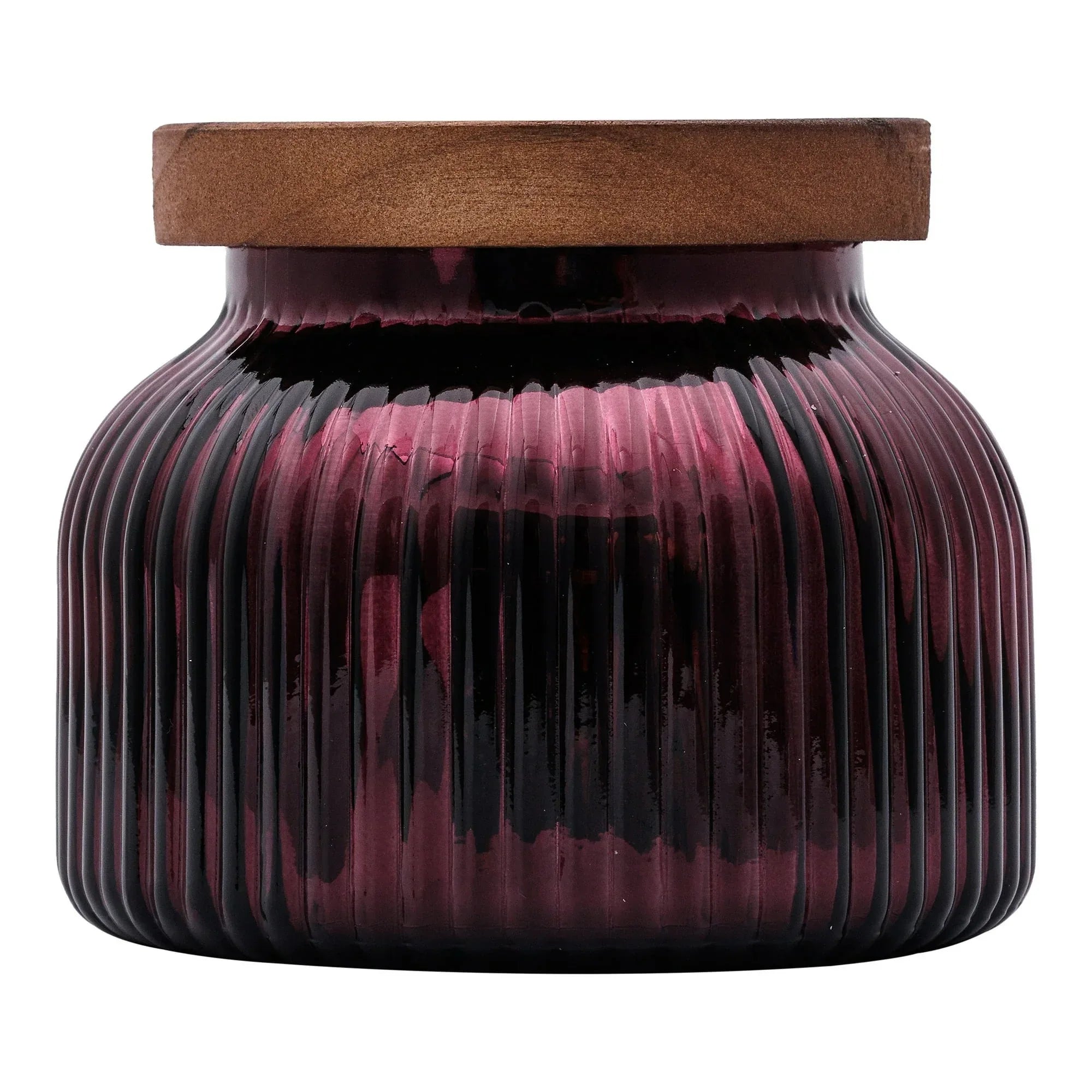 Better Homes & Gardens Scented Cotton 2-Wicks Ribbed Mecury Glass Jar Candle with Wooden Lid 18oz
