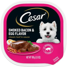Cesar smoked bacon and egg wet dog food tray, classic loaf in sauce, 3.5 oz