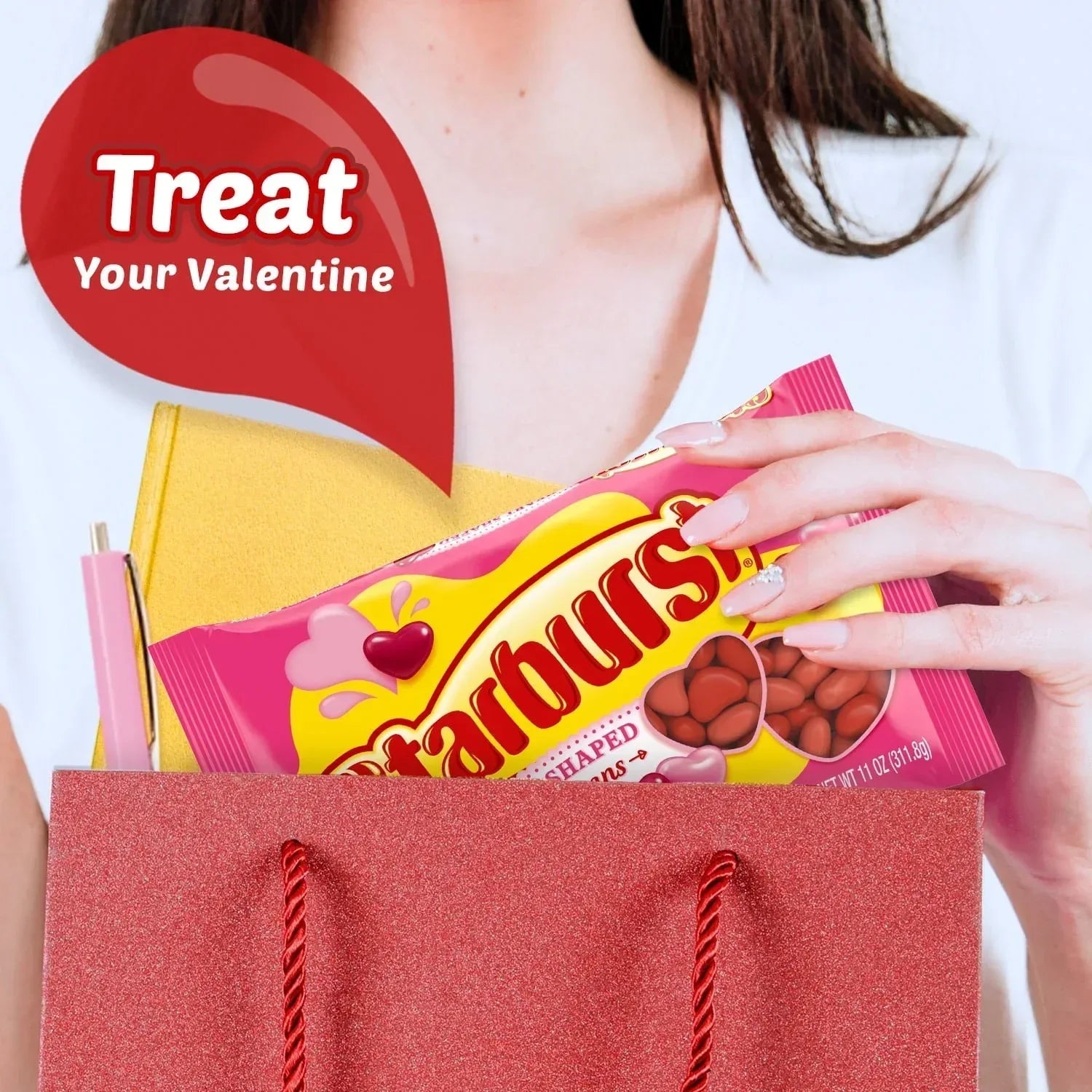 Starburst Heart Shaped Jelly Beans Valentine's Day Chewy Candy - 11 oz (Pack of 2)