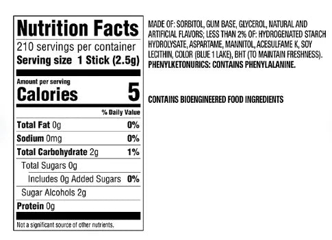 Wrigley's 5 Peppermint Cobalt Gum, 35 pcs., 6 pk. - USA MEGA SHOP