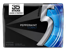 Wrigley's peppermint cobalt gum pack, 35 sticks, sugarfree, blue-and-black design.