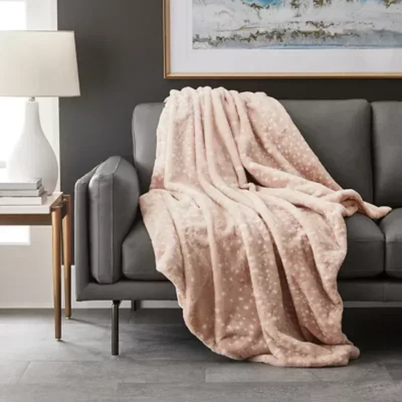 Luxury Faux Fur Throw 60" X 70", Assorted Colors