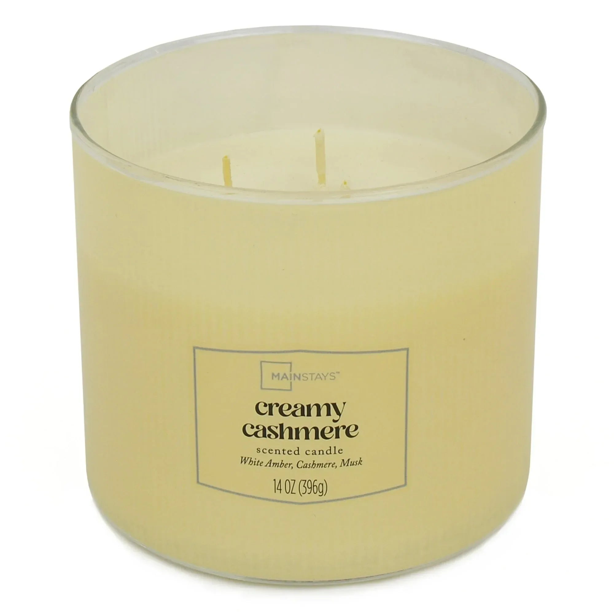 Mainstays Textured Wrapped Candle Creamy Cashmere, 14 Ounce