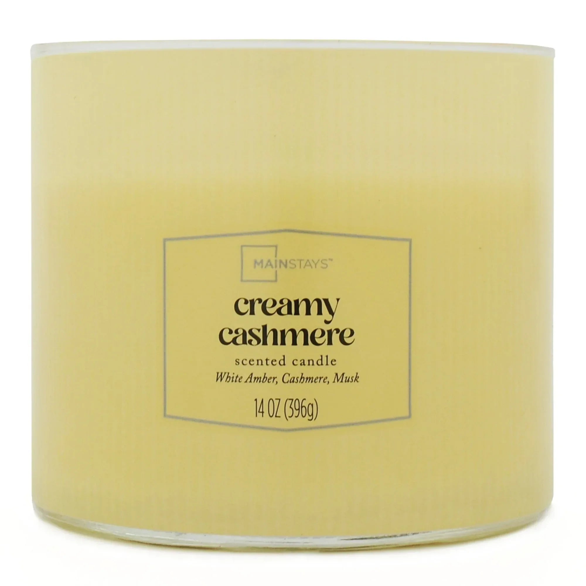 Mainstays Textured Wrapped Candle Creamy Cashmere, 14 Ounce
