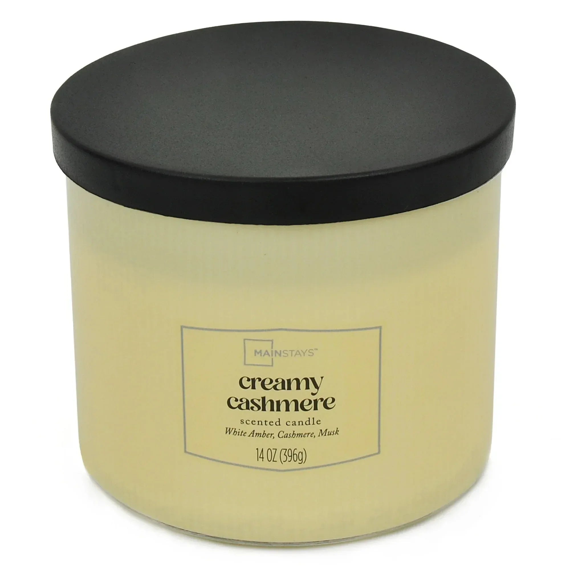 Mainstays Textured Wrapped Candle Creamy Cashmere, 14 Ounce