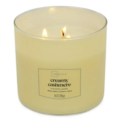 Mainstays Textured Wrapped Candle Creamy Cashmere, 14 Ounce