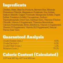 Wet dog food label showing ingredients and guaranteed analysis