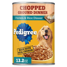 Pedigree chopped ground dinner chicken & rice wet dog food can, 13.2 oz