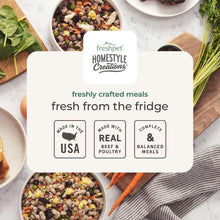 Freshpet Homestyle Creations dog food bowls with packaging showing Made in the USA