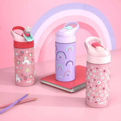 Zak Designs 14-Oz Stainless Steel Vacuum Insulated Water Bottle, 3-Piece Set (Assorted Colors)