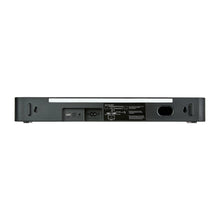 Black Bluetooth soundbar rear panel with ports and power connections