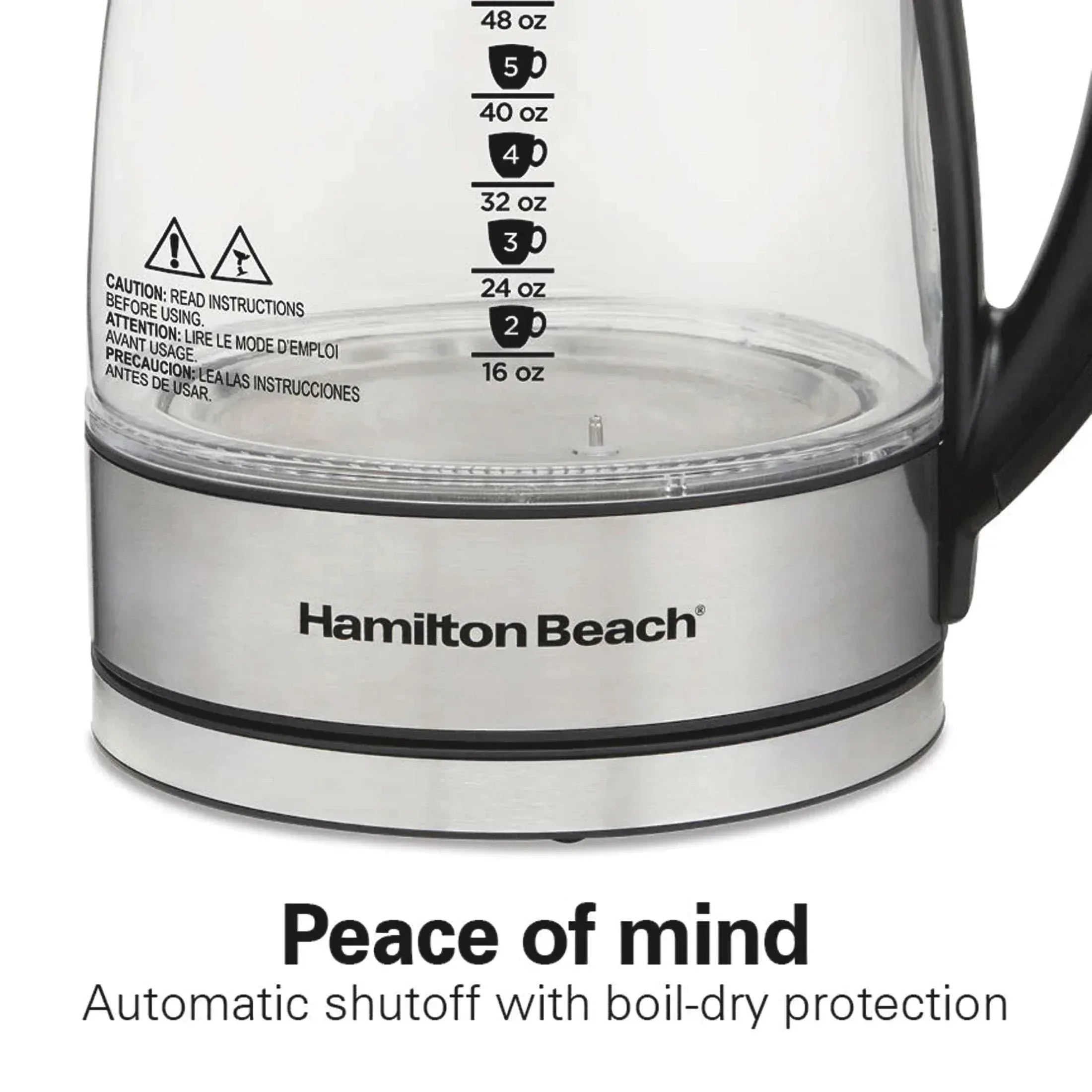 Hamilton Beach Temperature-Control Electric Glass Kettle, Tea & Water Kettle, 1.7L with Auto Shutoff and Ultra-Fast Heating