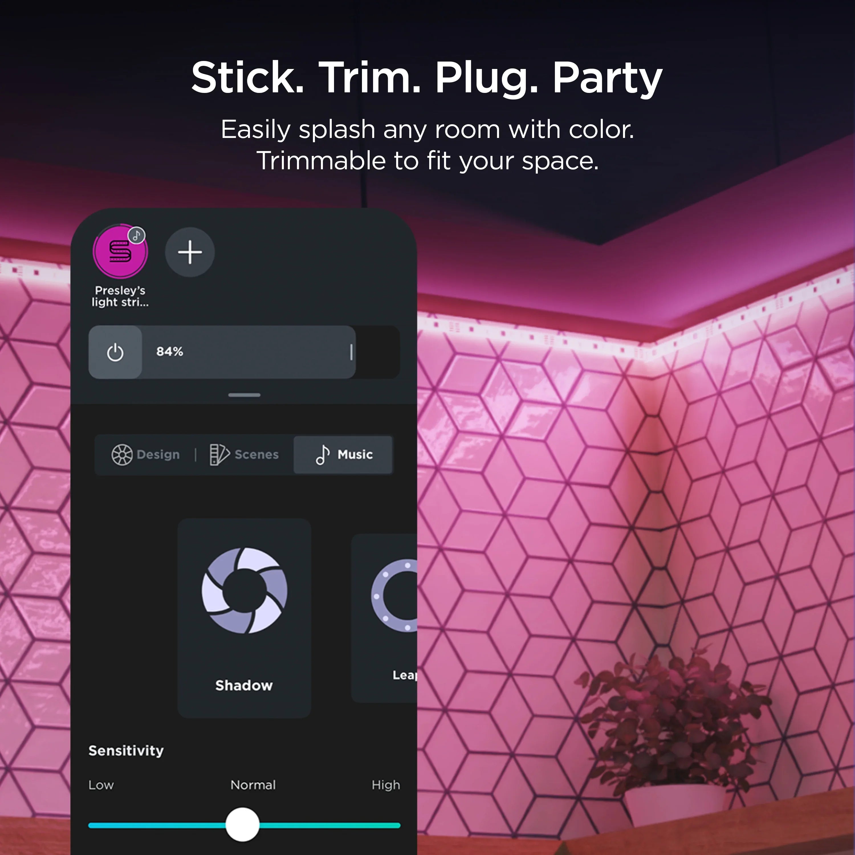 Roku Smart Home Smart Light Strip SE 16.4 ft with 16 Million Color Options, White Light Option, and Custom Presets - Indoor
