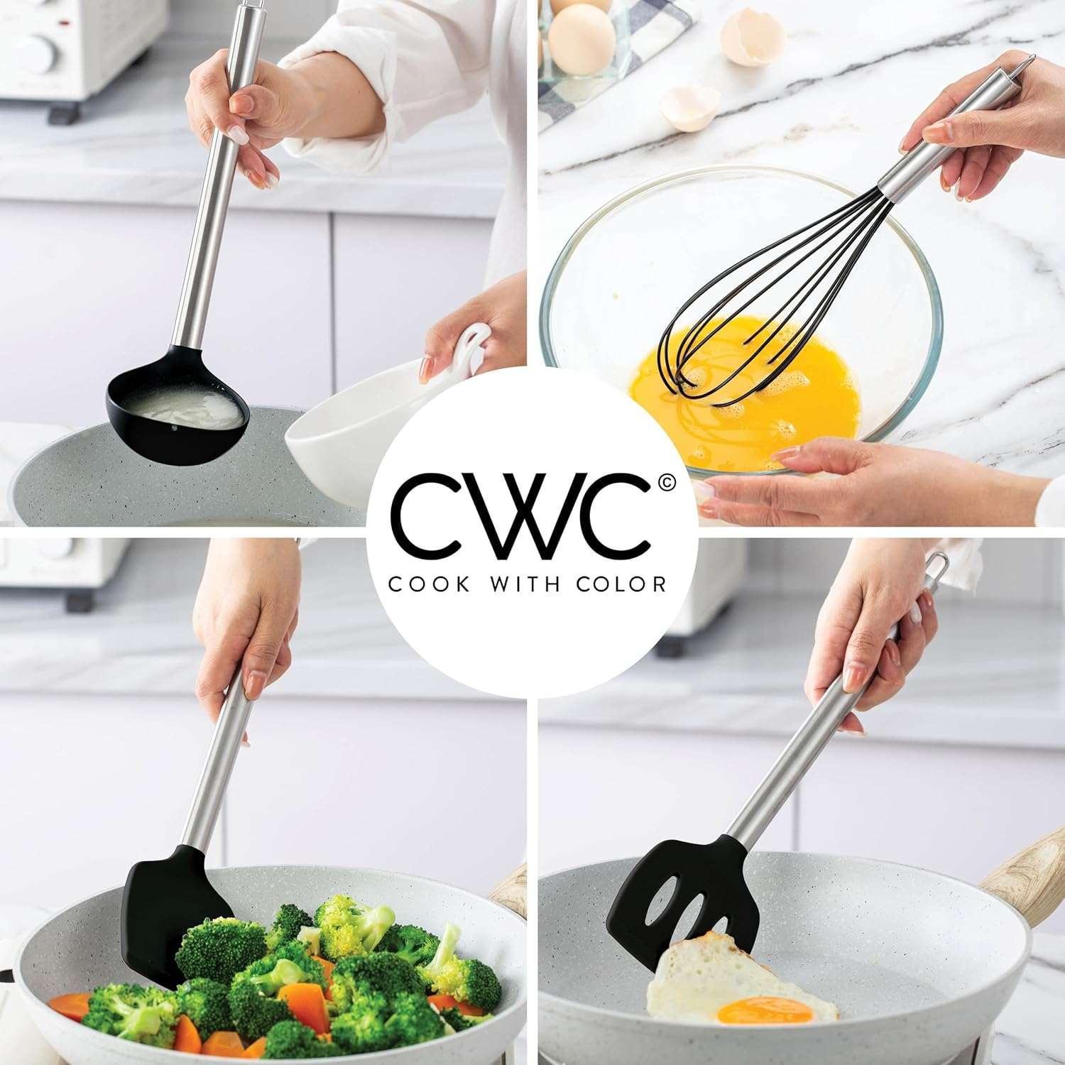 COOK WITH COLOR 10-Pc Cooking Utensils Set Kitchen Gadgets & Essentials, Black