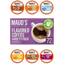 Coffee pod variety pack front panel with brewed coffee cup and 72 count