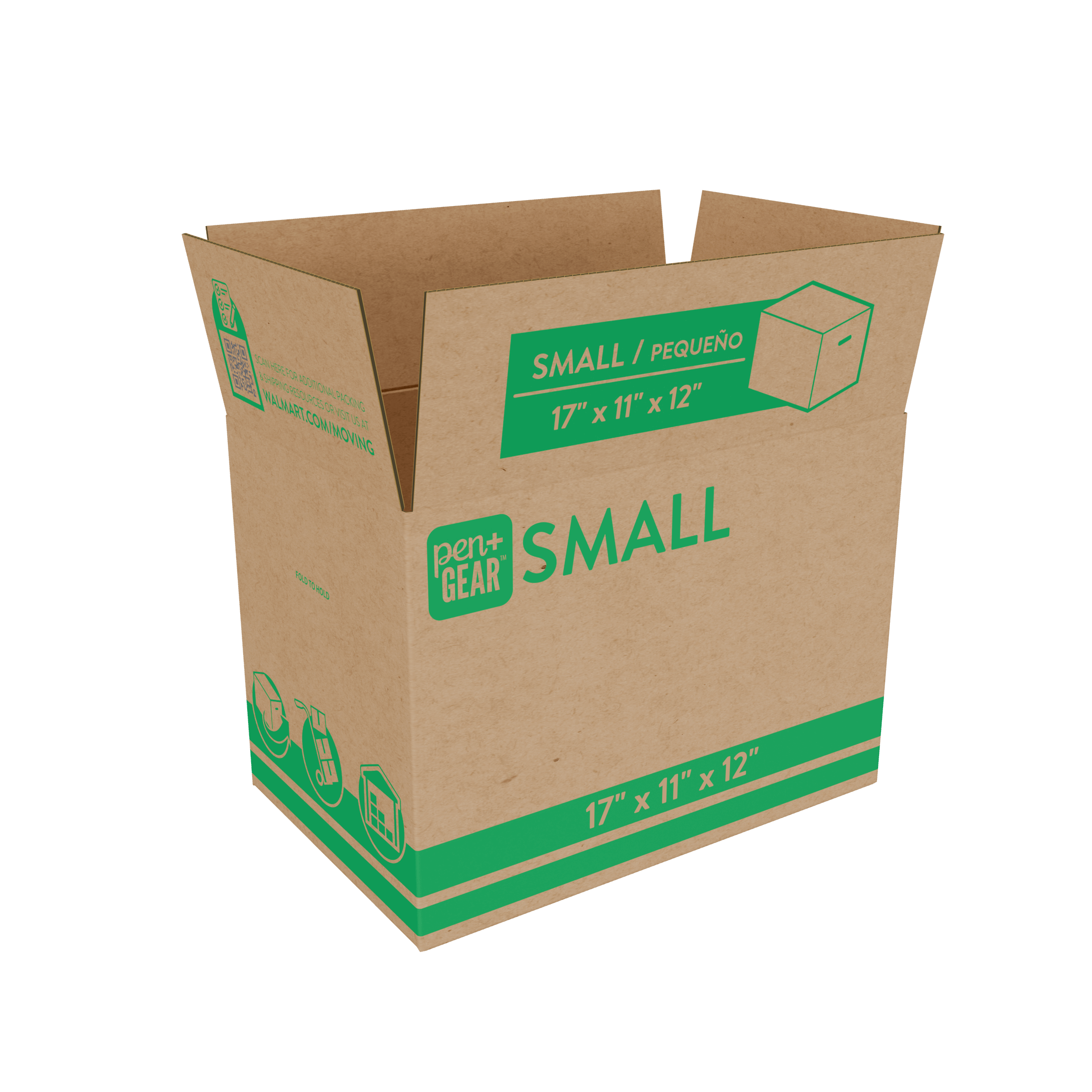 Pen+Gear Small Moving Boxes, 17 in. L x 11 in. W x 12 in. H, Kraft