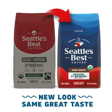 Two Seattle’s Best Coffee ground coffee bags, dark roast organic