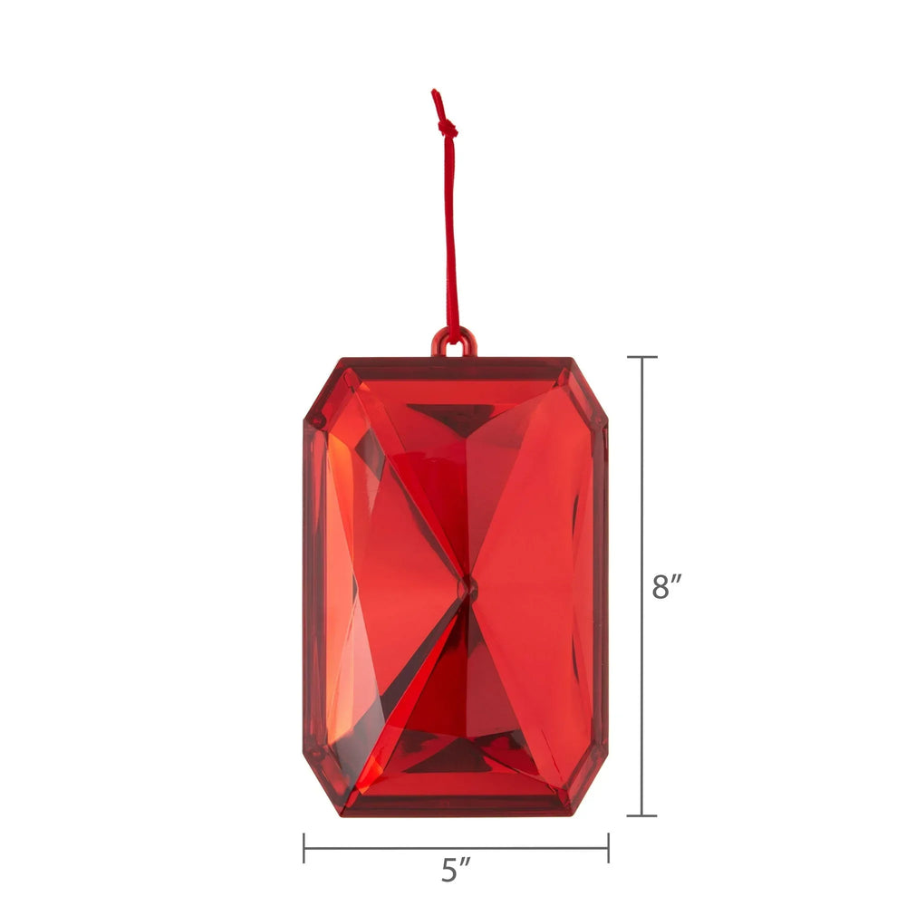 Red Jumbo Gem Christmas Ornament, 8", by Holiday Time - USA MEGA SHOP