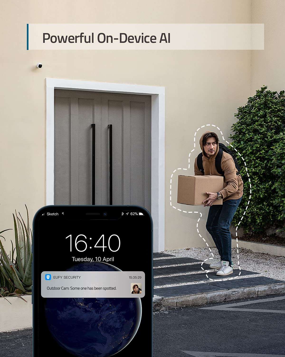 eufy Wired Outdoor 2K Surveillance Camera with Spotlight, No Subscriptions, 2.4 GHz Wi-Fi