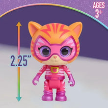 SuperKitties orange cat figure in pink suit, teal eyes, 2.25 in height