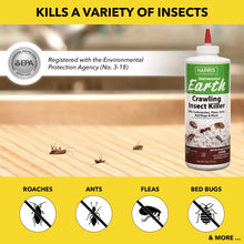 Insect killer powder bottle with EPA registered seal and insect icons.