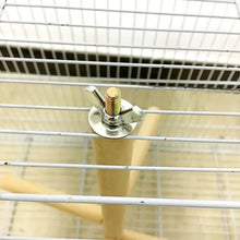 Wooden parrot ladder perch stand with metal mounting screw on central pole