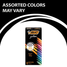 BIC Gel-Ocity gel pen set box with 'Assorted Colors may vary' label