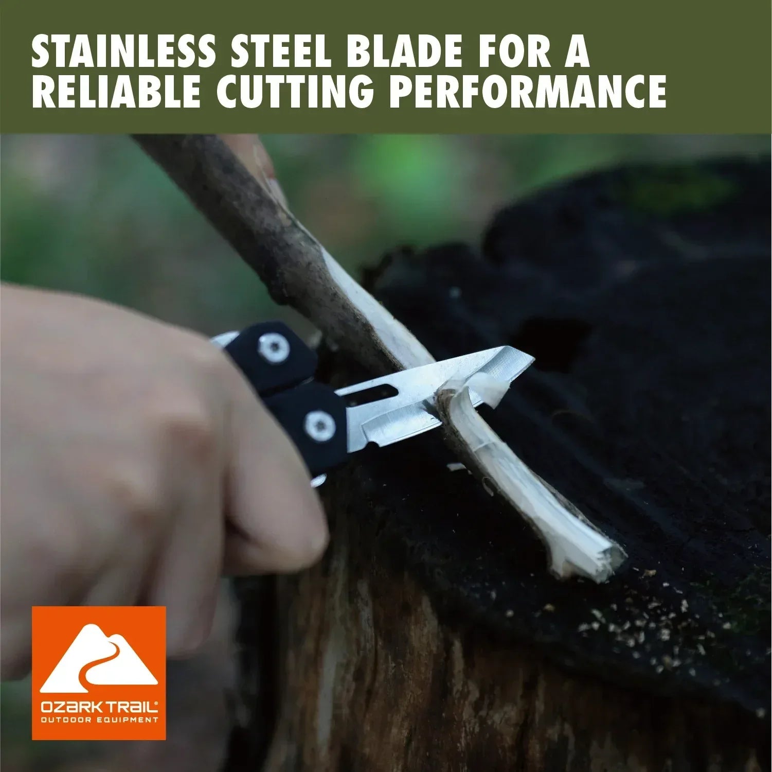 Ozark Trail 17-in-1 Multi tool, Stainless Steel, Black, Model 2119