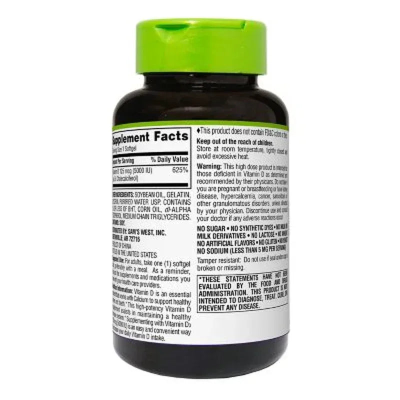 Member'S Mark Vitamin D3, 125 Mcg (5000 IU) Softgels, 400 Ct.