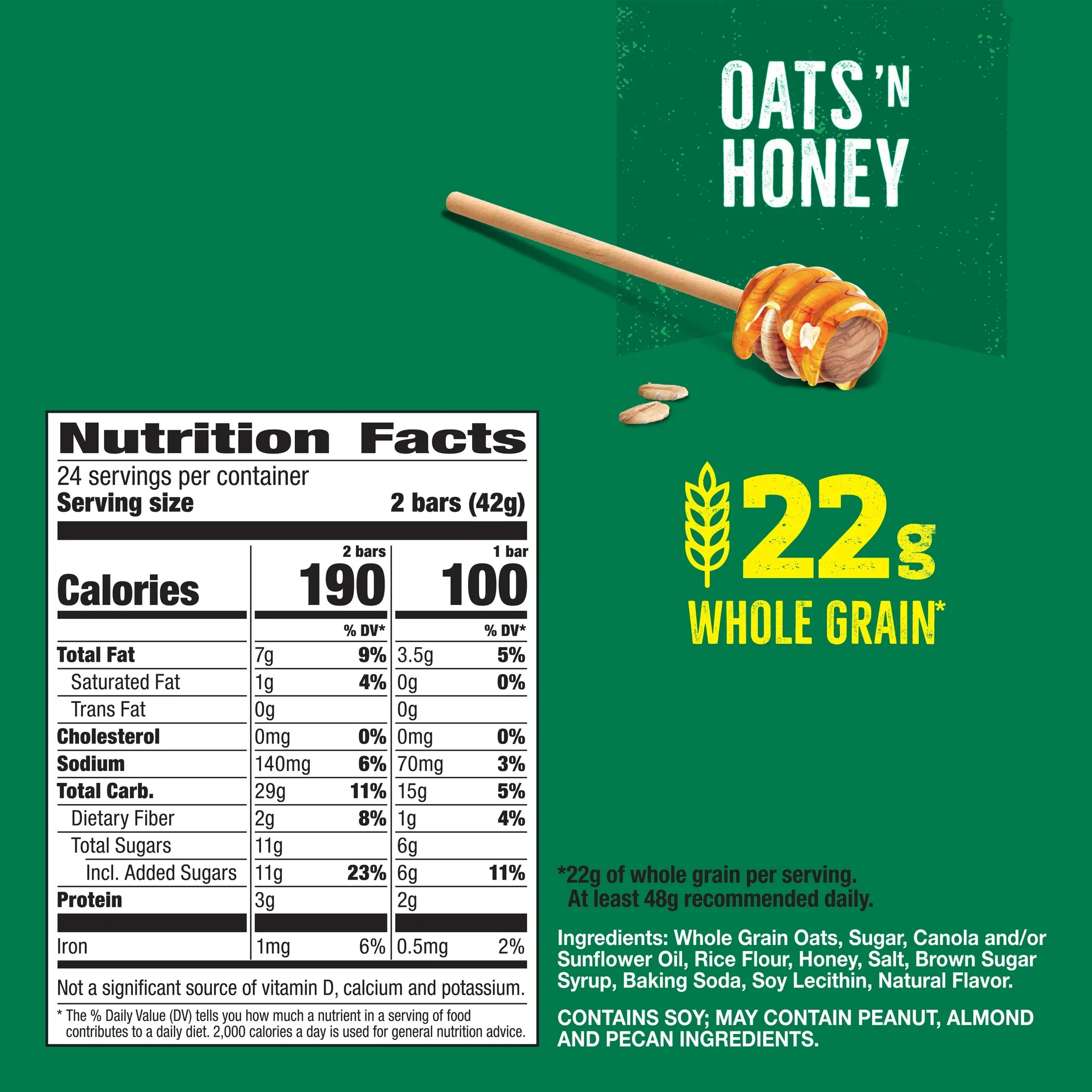 Nature Valley Crunchy Granola Bars, Oats 'n Honey, 48 Count, 35.76 oz (24 Pouches)