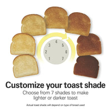 4-slice toaster toast shade samples showing lighter to darker bread