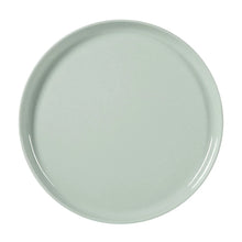 Green melamine plate, empty, round with glossy finish