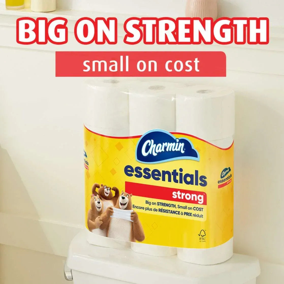 Charmin Essentials Soft Toilet Paper 6 Mega Rolls, 330 Sheets Per Roll