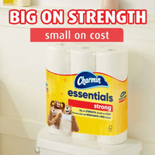 Charmin Essentials strong toilet paper bundle with Mega rolls shown on package