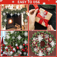 Acrylic snowflake drop ornaments used for Christmas door, wreath, and garland decor