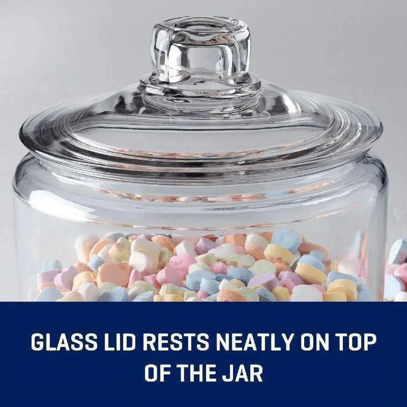 1 Gallon Heritage Hill Glass Jar Wide Mouth Food Storage Canister With Lid