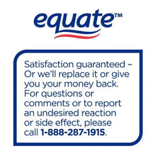 Equate satisfaction guarantee label with phone number 1-888-287-1915