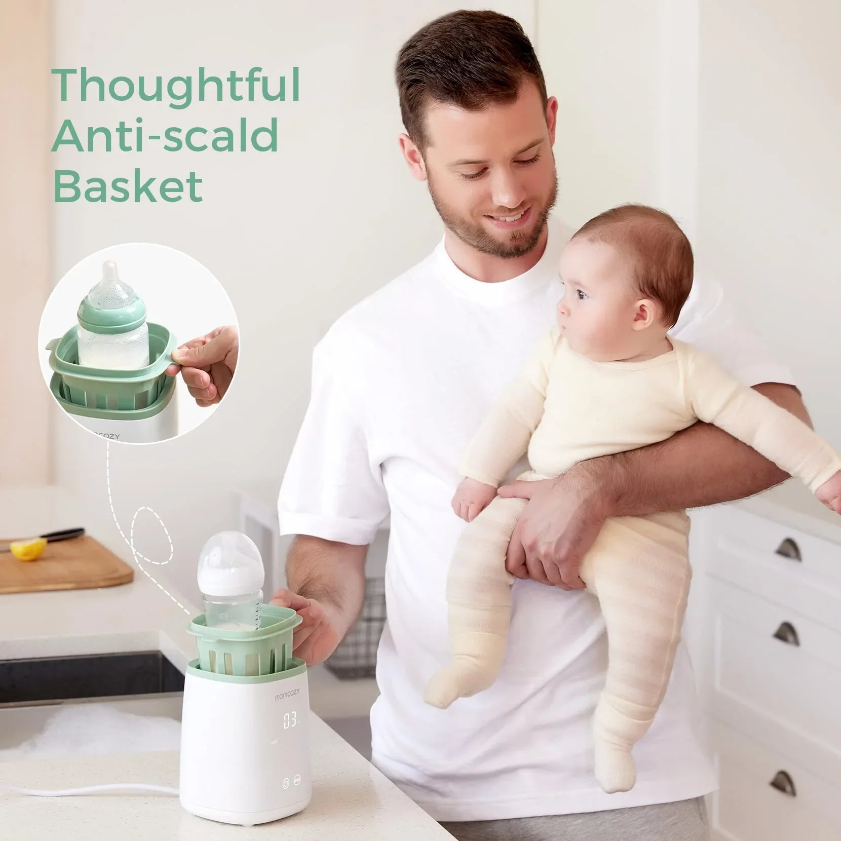 Momcozy Baby Bottle Warmer, 6-in-1 Smart Temperature Control, Fast Baby Food Heater, Steam Sterilizer & Momcozy Breastmilk Storage Bags, Temp-Sensing Discoloration Milk Storage Bags, 180ml/120 Count - USA MEGA SHOP