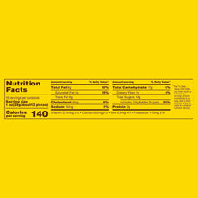 Nutrition Facts label on candy bag, showing calories and nutrients.