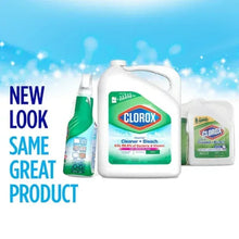 Clorox cleaner with bleach bottles set: green spray, large jug, and small bottle.